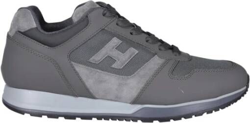 Hogan Italiaanse Leren Sneakers Gray Heren