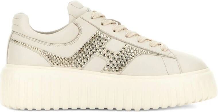 Hogan Ivoor Sneakers met Logo Panelen