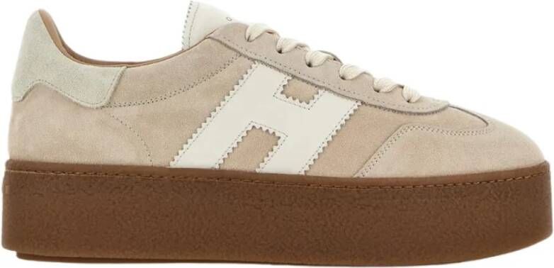 HOGAN Lage Sneakers Dames H681 Allacciato H Maat: 41 Materiaal: Suède Kleur: Beige