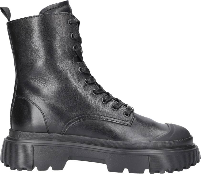 Hogan Enkellaarzen H619 Kalfsleer Black Dames