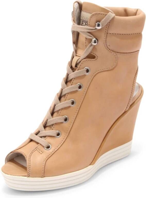 Hogan Lace-Up Peep-Toe Enkellaars
