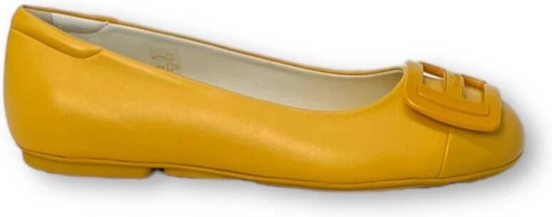 Hogan Lage Schoenen Ballerina Plaque Vernciata Yellow Dames