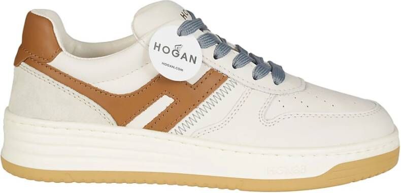 Hogan Leren Basket Style Sneakers Multicolor Dames
