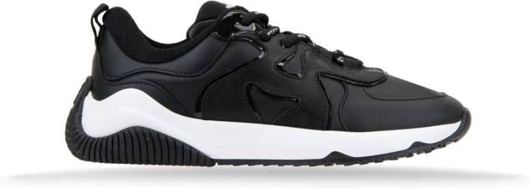 Hogan Leren High-Top Sneakers met Stoffen Inzetstukken