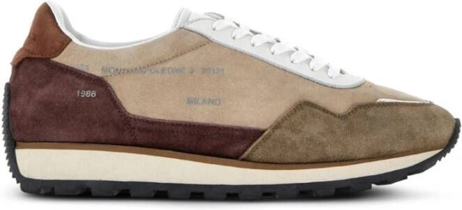 Hogan Leren Sneakers Beige Wit Bruin Multicolor Heren