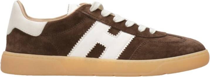 Hogan Leren sneakers met geweven stoffen sluiting