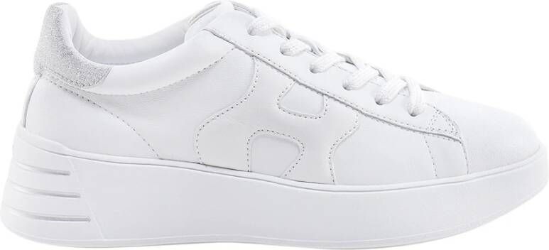 Hogan Leren sneakers met glitterpatch White Dames