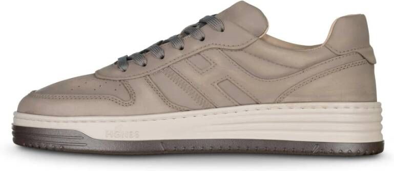 Hogan Leren Sneakers met Memory Foam Zool Brown Heren