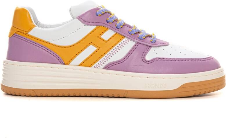 Hogan Leren Sneakers met Multicolor Zijlogo Multicolor Dames