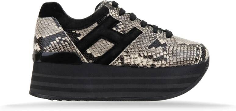 Hogan Leren Sneakers met Slangenprint en Veters