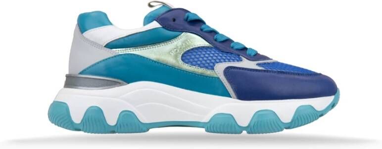 Hogan Leren Sneakers met Stoffen Inzetstukken