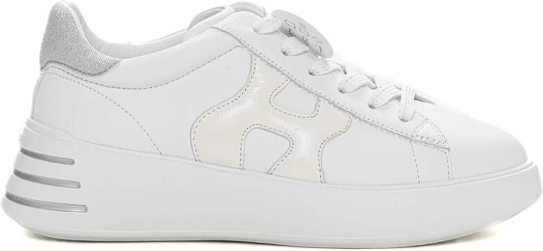 Hogan Leren sneakers met veters en lurex details