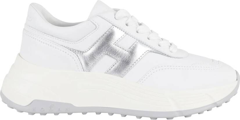 Hogan Leren Sneakers met Zilveren Detail