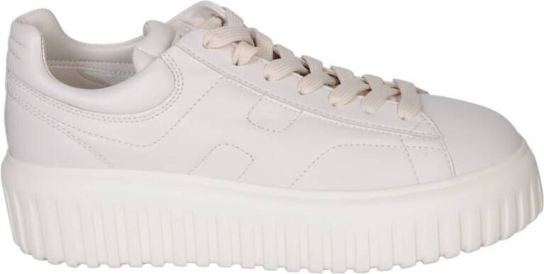 Hogan Leren Sneakers Ronde neus Vetersluiting Logo