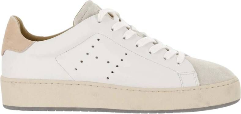 Hogan Leren Sneakers Vetersluiting Geperforeerde Zijkant White Dames