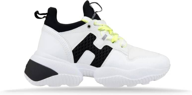 Hogan Leren Stoffen Sneakers Veters Stijl