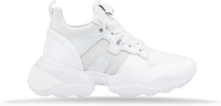 Hogan Leren Stoffen Sneakers Veters Stijl