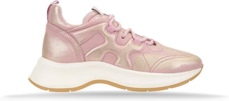 Hogan Leren Vetersneakers met Geperforeerde Neus