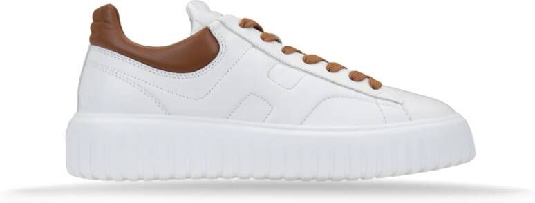 Hogan Leren Vetersneakers met 'H' Details
