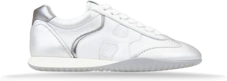 Hogan Leren vetersneakers met laminaat