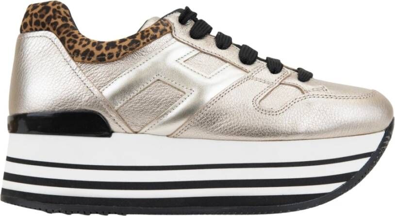 Hogan Leren vetersneakers met laminaat Multicolor Dames