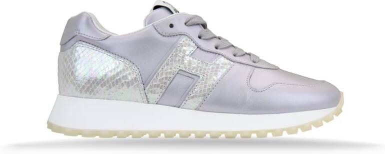 Hogan Leren Vetersneakers met Logopatch