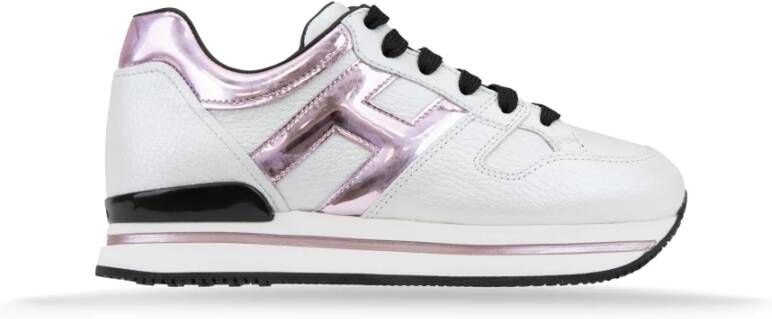 Hogan Leren Vetersneakers met Merkdetails