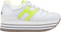 Hogan Leren Vetersneakers met Merkprint White Dames - Thumbnail 1