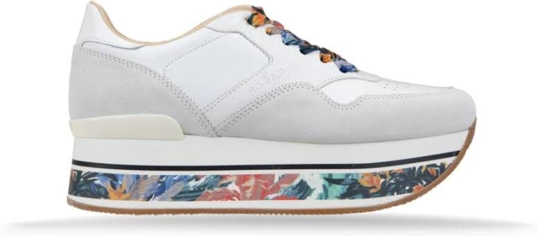 Hogan Leren Vetersneakers met Ronde Geperforeerde Neus