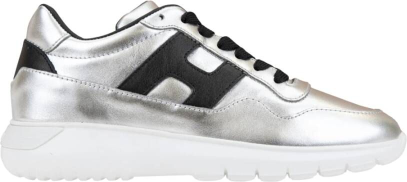 Hogan Leren Vetersneakers voor Dames Gray Dames
