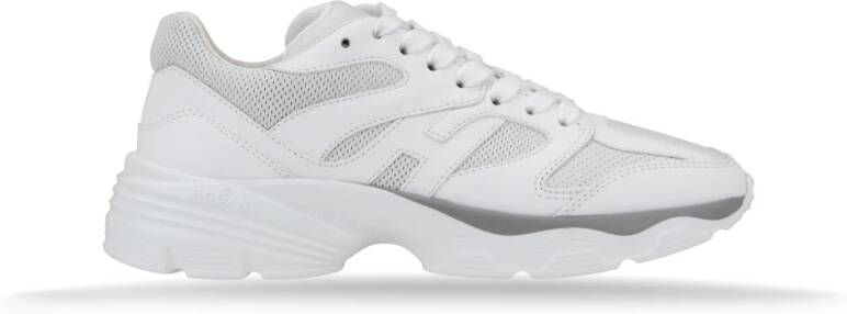 Hogan Leren Vetersneakers voor Dames White Dames