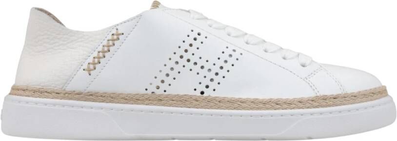 Hogan Leren Vetersneakers voor Dames White Dames