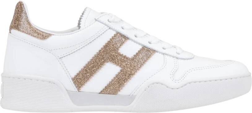 Hogan Leren Vetersneakers voor Dames White Dames