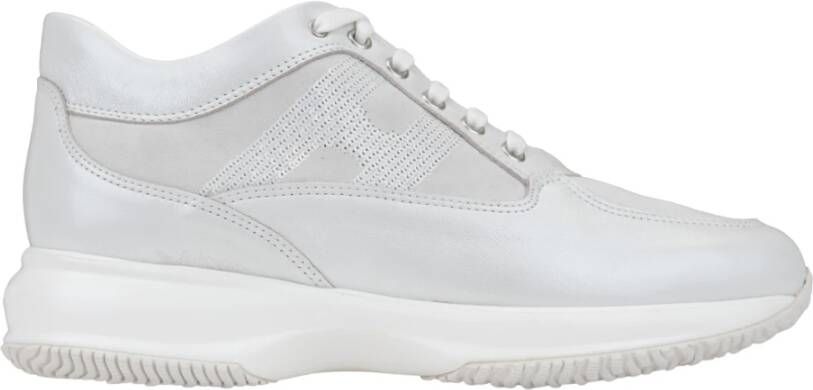 Hogan Leren Vetersneakers voor Dames White Dames