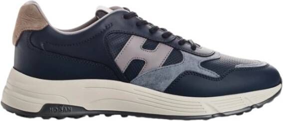 Hogan Lichte Leren Sneakers Blue Heren