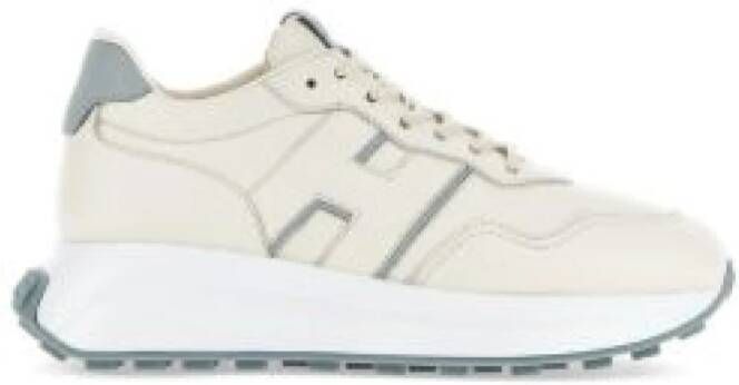 Hogan Logo-Patch Sneakers Beige Dames