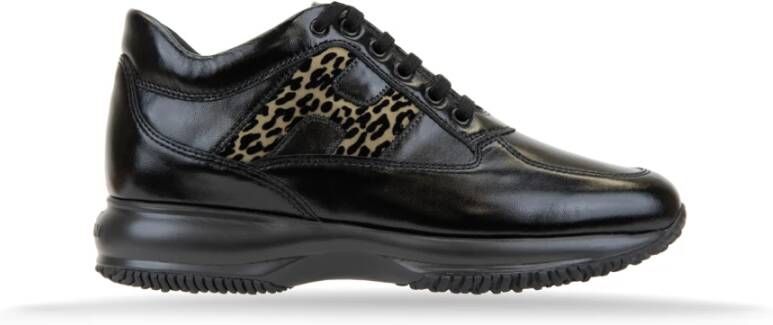 Hogan Luipaardprint Leren Veterschoenen