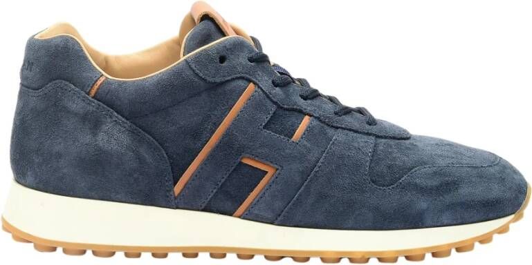 Hogan Marineblauwe Suède Lage Sneakers Blauw Heren