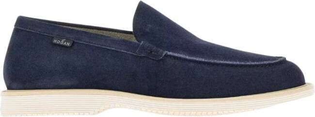 Hogan Marineblauwe Suède Loafers