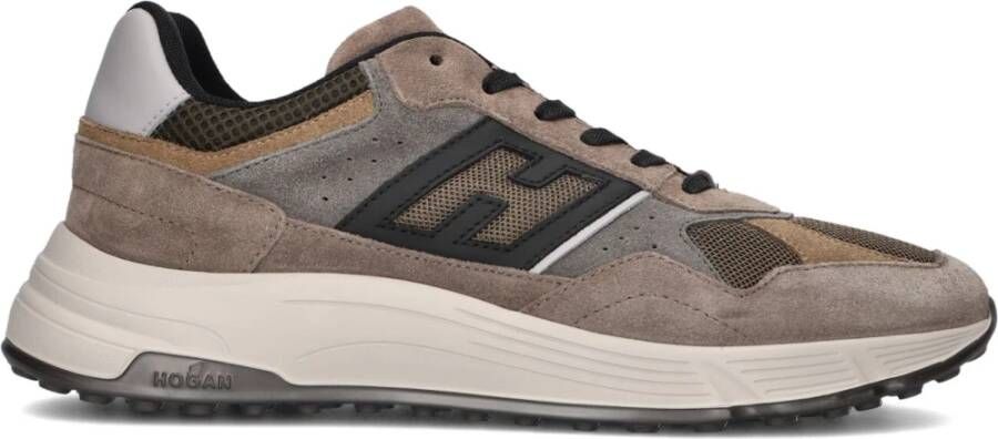 HOGAN Sneakers Heren Mesh Combi Runner Maat: 45 45 5 Materiaal: Suède Kleur: Taupe
