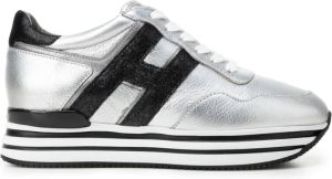 Hogan Metallic Pinafore Sneakers Grijs Dames