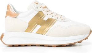Hogan Metallic Pinafore Sneakers Wit Dames