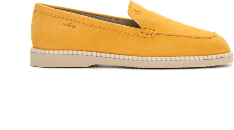 Hogan Mocassino Loafer in suede Yellow Dames