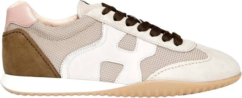 Hogan Modieuze Sneaker met Unieke Stofdetails Beige Dames