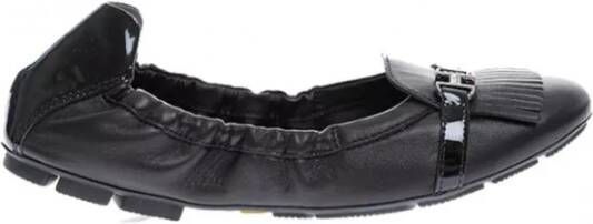 Hogan Nappa Leren Ballerina`s met Franjes Black Dames