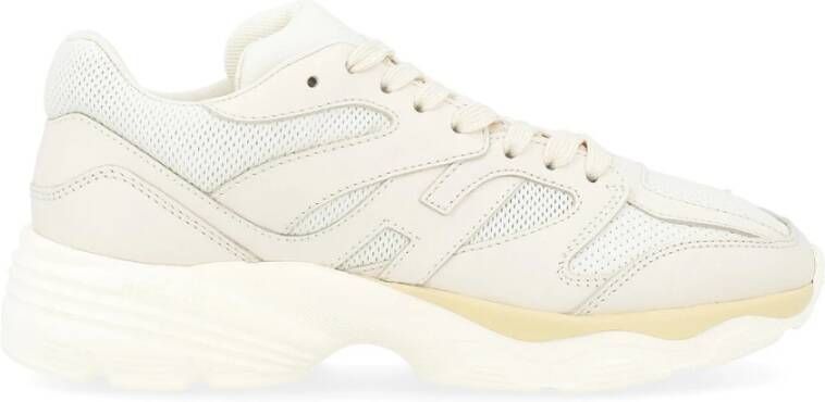 Hogan Natuurlijk Leren Geperforeerde Sneakers White Dames