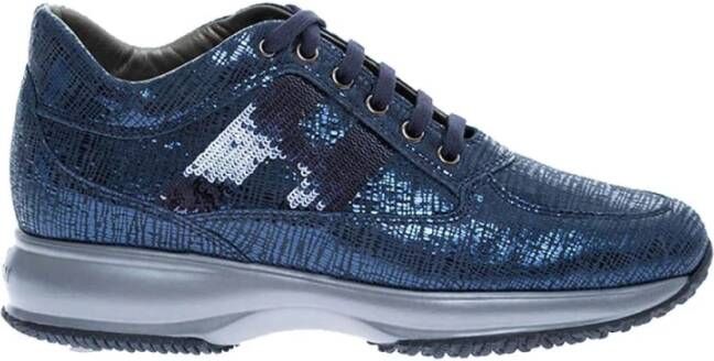 Hogan Navy Blauwe Interactieve Sneakers voor Dames Blauw Dames