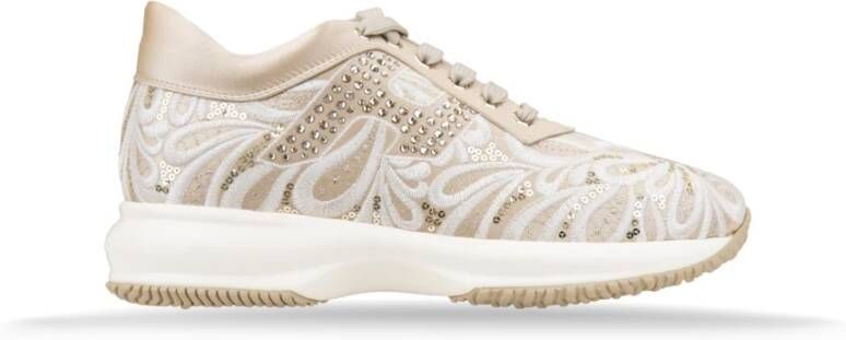 Hogan Paillet Stof Veters Dames Sneakers