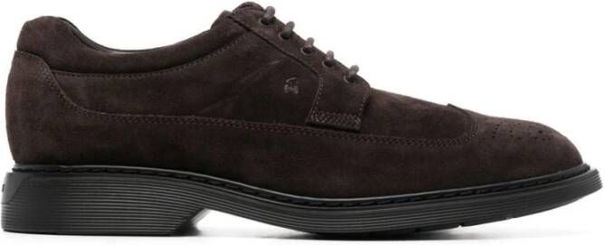 Hogan Platte schoenen van leer bruin Brown Heren