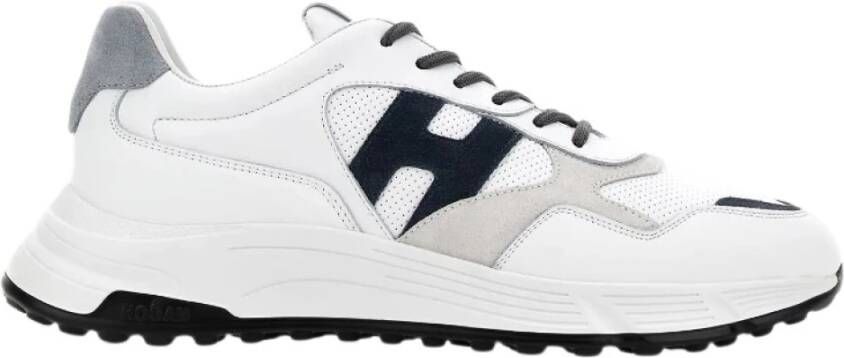 Hogan Hyperlight Leren en Suède Platte Schoenen White Heren